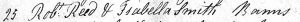 Robert Reed + Isabella Smith marriage - Christ Church register - 25 July 1802 - crop